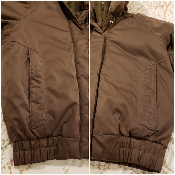 Women's Medium Northface Padma Bomber Jacket, Brown - Picture 11 of 12